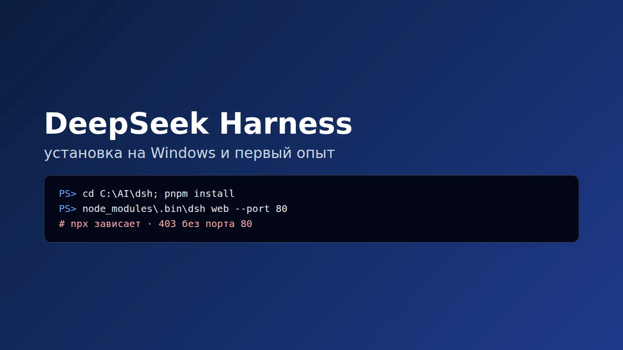 DeepSeek Harness на Windows: установка и первый опыт