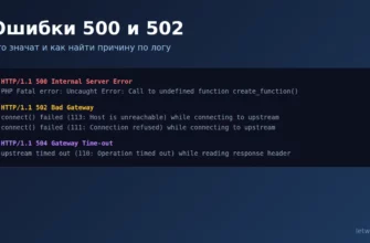 Ошибка 500 и 502 Bad Gateway: ответы сервера и строки из логов nginx