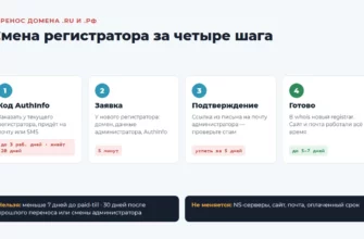 Перенос домена .ru и .рф к другому регистратору: код AuthInfo, заявка, подтверждение, сроки