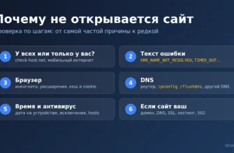 Почему не открывается сайт: схема проверки по шагам
