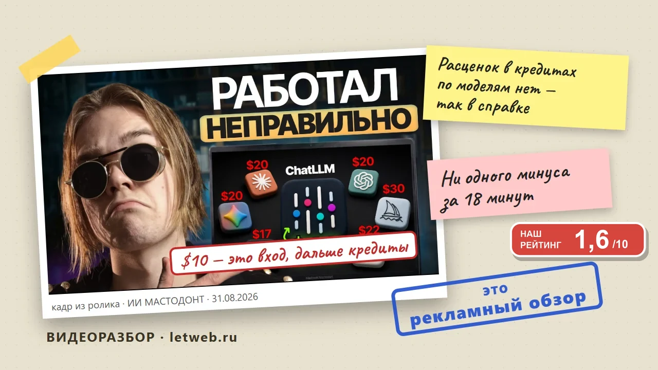 ChatLLM Abacus AI: кадр из ролика с пометками проверки
