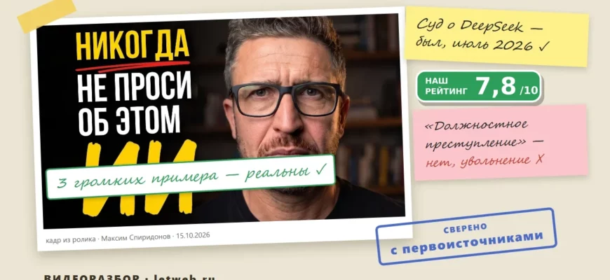 Что нельзя спрашивать у ChatGPT: разбор видео Максима Спиридонова — проверка примеров