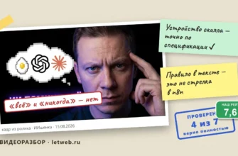 Скилл для Claude и база знаний: кадр из ролика с пометками проверки фактов