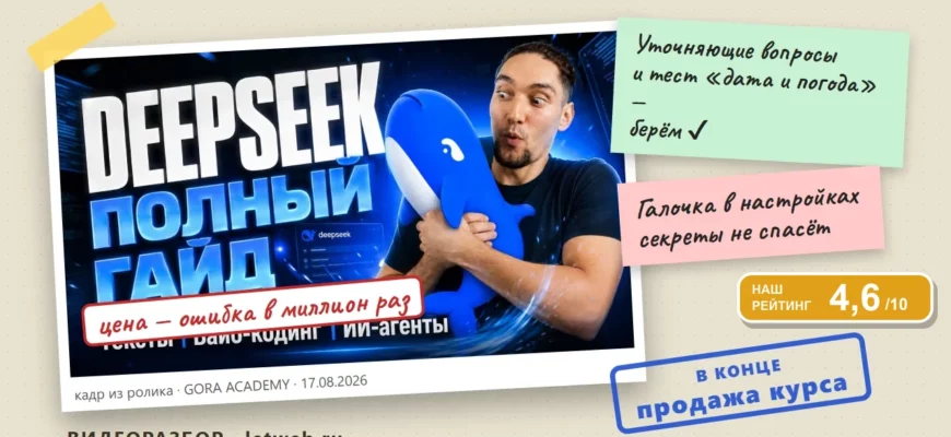 DeepSeek, как пользоваться: кадр из ролика с пометками проверки фактов