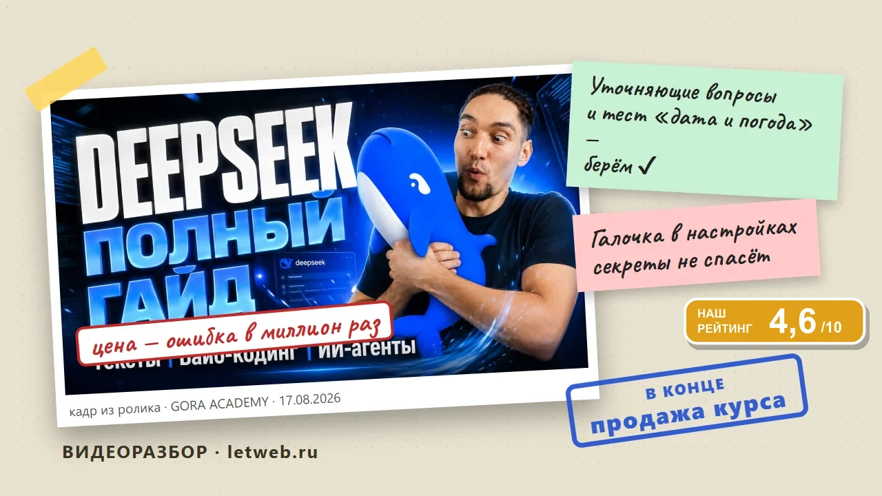 DeepSeek, как пользоваться: кадр из ролика с пометками проверки
