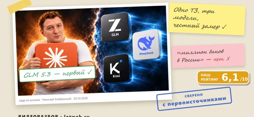 GLM 5.3, Kimi K3 и DeepSeek V4 Pro против Claude Opus 5.5 — разбор видео