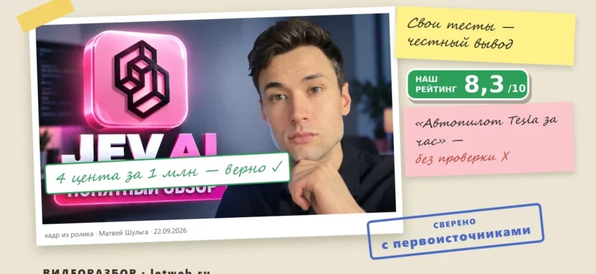 Jev от TypeSafe AI: разбор видео о модели, которая отвечает без текста