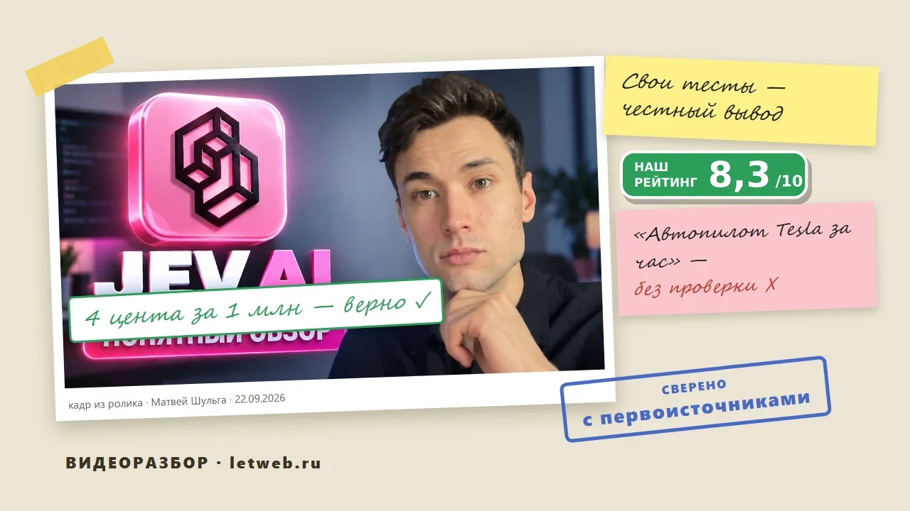 Jev от TypeSafe AI: разбор видео о модели, которая отвечает без текста
