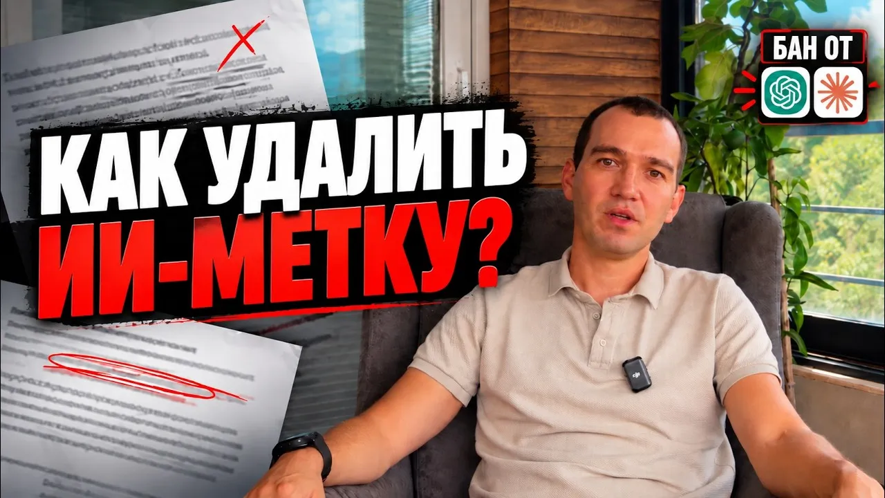 Кадр из ролика «Как удалить невидимые ИИ-метки. И не попасть в бан Claude и GPT»
