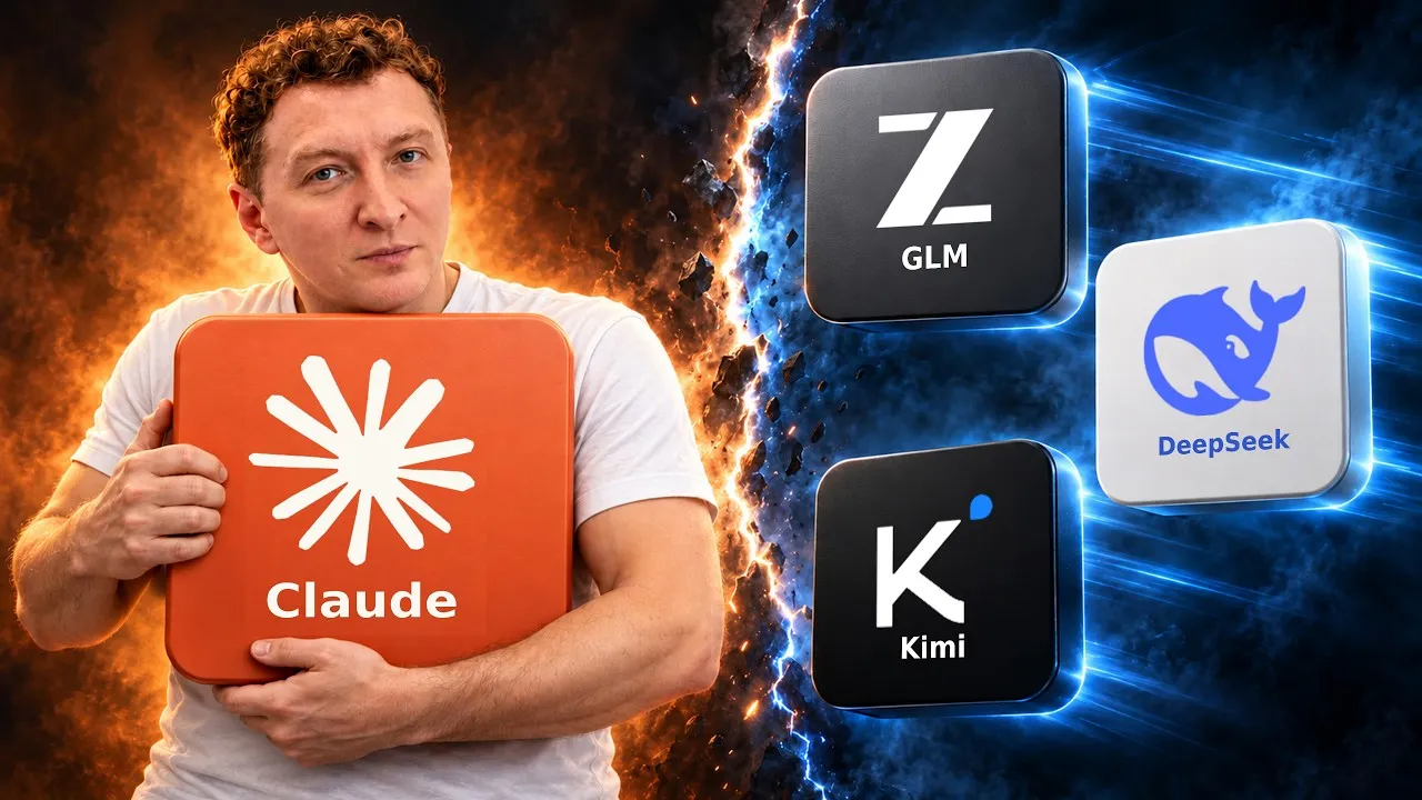 Кадр из ролика «Я в шоке после теста DeepSeek, GLM и Kimi. Конец для Claude?»