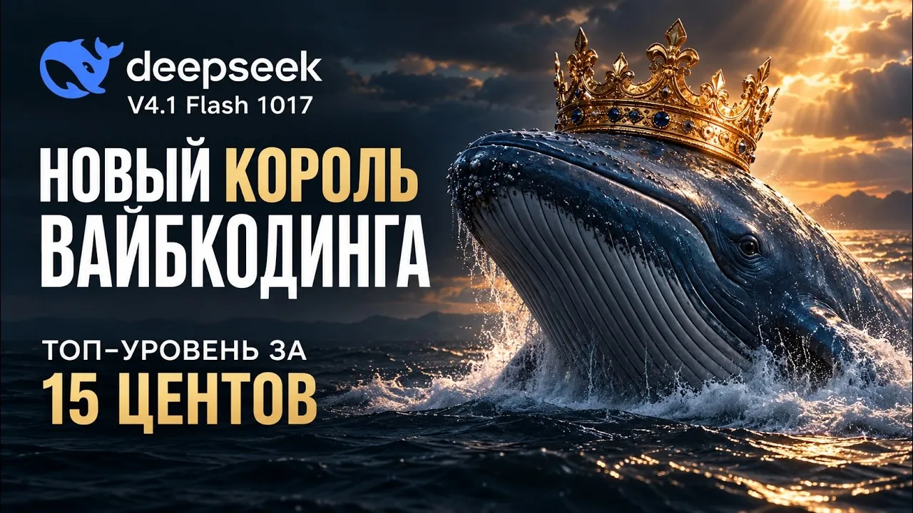 Кадр из ролика «$0.15 ЗА УРОВЕНЬ ТОПОВ?! Новый DeepSeek РАЗНЕС ВСЁ»