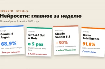 Новости нейросетей: Gemini 4 Argon, GPT-6.1 Sol, Claude Sonnet 5.5 — главное за неделю