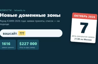 Новые доменные зоны: 1616 заявок ICANN, список откроют 7 октября 2026 года