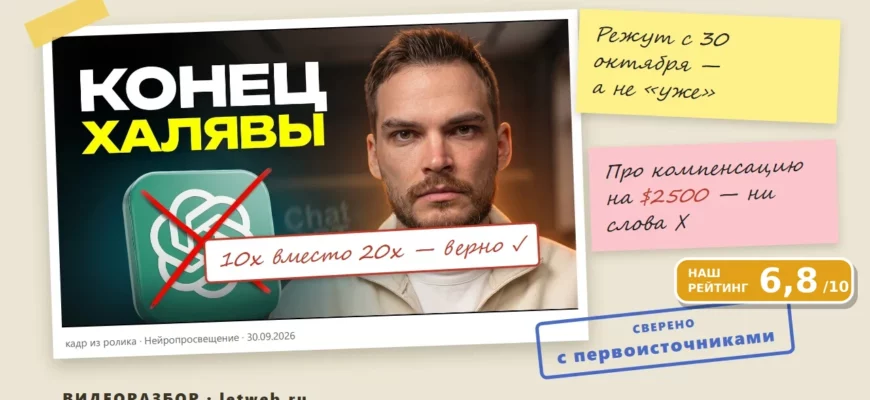 Подписка ChatGPT Pro после DevDay 2026: разбор видео, лимиты урезают с 30 октября