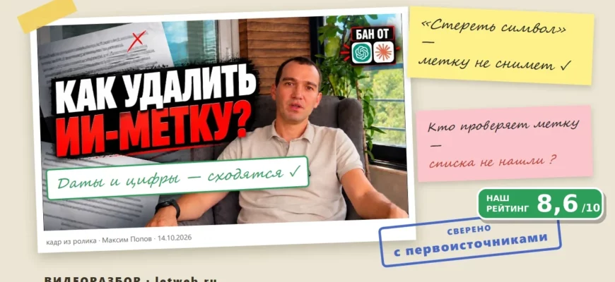Водяные знаки Claude и детекторы ИИ-текста: разбор видео Максима Попова